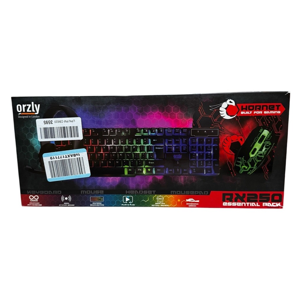 Orzly RX250 Gaming Bundle Keyboard Mouse Headset RGB Untested